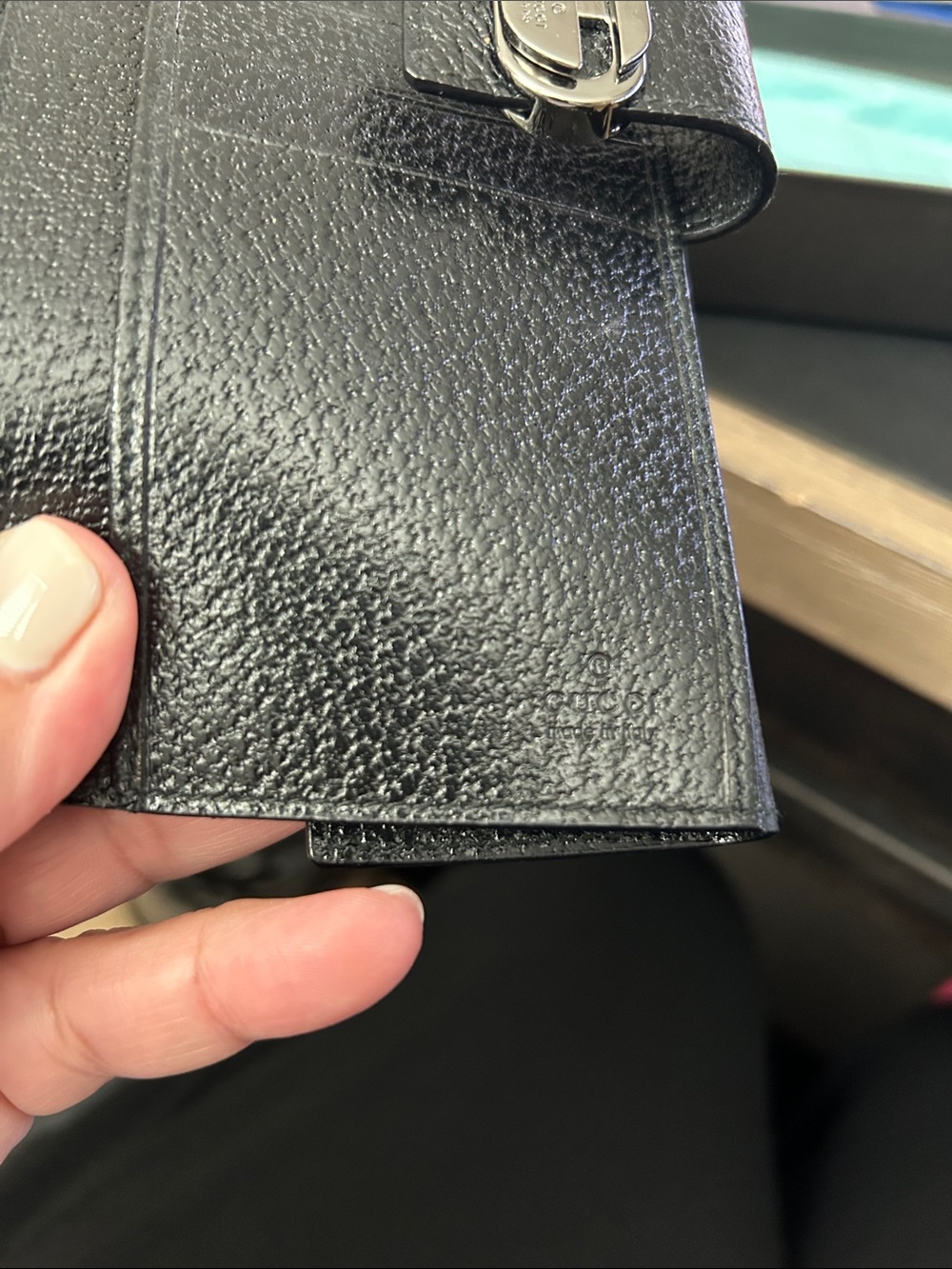NEW Gucci Leather & Canvas Long Black Wallet - Picture 6 of 8
